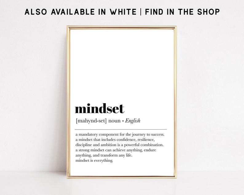 Mindset Definition Druck | Inspirierende Büro Dekoration | Minimalistische Kunst für Home Office | Motivierend Druck | KIKIANDNIM | Digitaler Download Bild 8