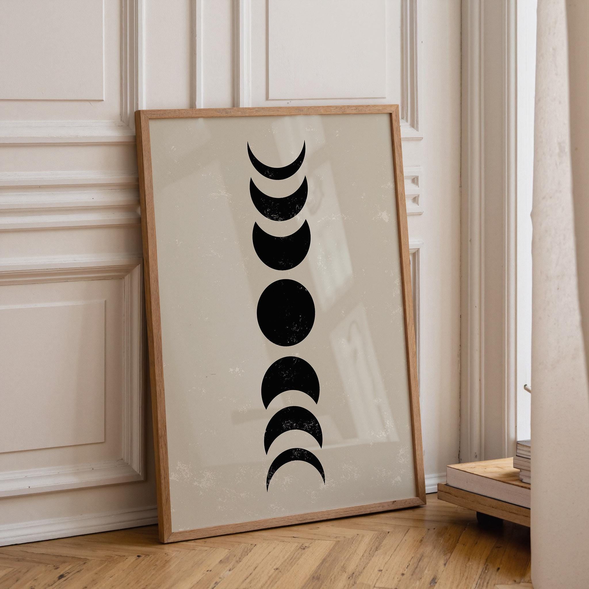 Moon Phases Wall Art | Mid Century Modern Art Print | Living Room ...