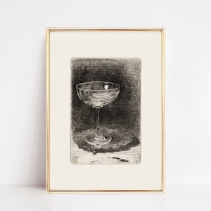 vintage bar cart print | bar wall art | kitchen wall art | bar cart decor | moody art | bar cart accessories | kikiandnim | digital print