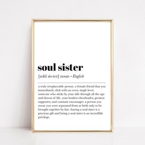 soul sister definition print | gift for best friend | friendship gift for women | bestie gift | kikiandnim | digital download