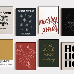 funny christmas prints | 20 CHRISTMAS PRINTABLES | christmas wall art | boho christmas decor | team naughty | kikiandnim printable wall art