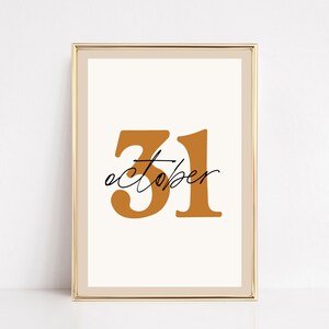 simple halloween decor | halloween countdown | Oct 31st sign | halloween wall art printable | large wall art | kikiandnim | digital art