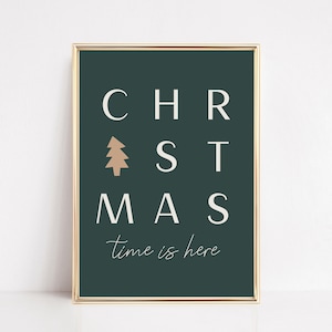 printable christmas decor | christmas time is here | christmas tree print | green christmas printable wall art | kikiandnim | digital print