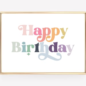 Erster Geburtstag Dekor | buntes Happy Birthday Schild | Kindergeburtstag Dekor | Regenbogen-Geburtstags-Party-Dekorationen | | digitaler Download