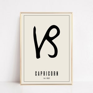 capricorn wall art | capricorn zodiac print | astrology gifts | zodiac printable wall art | zodiac gift | kikiandnim | digital download
