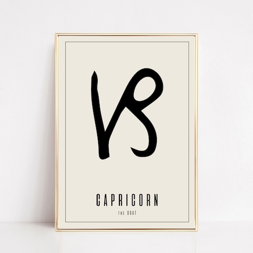 Capricorn Wall Art Capricorn Zodiac Print Astrology Gifts Etsy