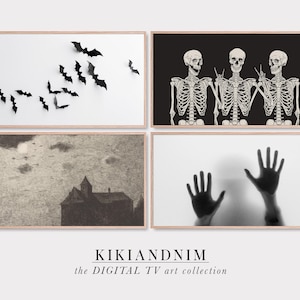 samsung frame tv art set | halloween frame tv art | black bats | the frame tv art | spooky art for frame tv | kikiandnim | digital download