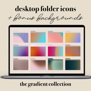 gradient folder icons for mac | the gradient collection | aesthetic icons | desktop icons and computer background | instant download for mac