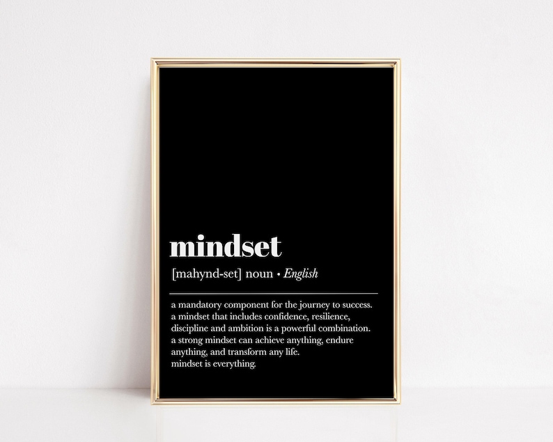 Mindset Definition Druck | Inspirierende Büro Dekoration | Minimalistische Kunst für Home Office | Motivierend Druck | KIKIANDNIM | Digitaler Download Bild 1