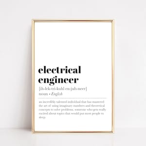 electrical engineer definition print | electrical engineer gifts | engineer office decor | gift for engineers | grad gift | digital download