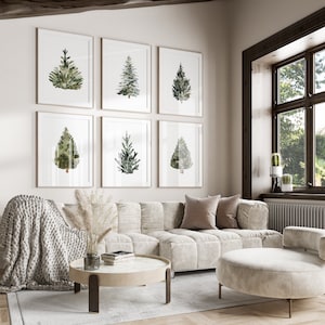 decorazioni natalizie / 6 STAMPE ALBERO DI NATALE / decorazioni natalizie da parete in stile rustico / decorazioni per le feste / stampe invernali / kikiandnim / stampe digitali
