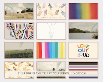 pride samsung frame tv art set | lgbtq pride decor | rainbow art for frame tv art  | the frame tv art | kikiandnim | digital download