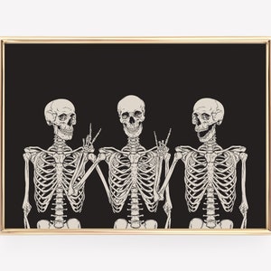 funny halloween print | halloween decor | halloween printable | halloween wall art | skeleton print | kikiandnim | printable wall art