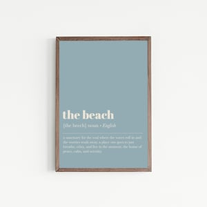 decoración de la casa de playa / letrero de la casa de playa / impresión de definición de playa / regalo para casa de playa / impresión de arte de playa azul / kikiandnim / impresión digital imagen 5