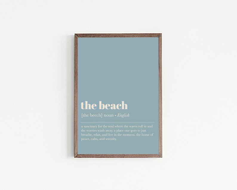 decoración de la casa de playa / letrero de la casa de playa / impresión de definición de playa / regalo para casa de playa / impresión de arte de playa azul / kikiandnim / impresión digital imagen 5