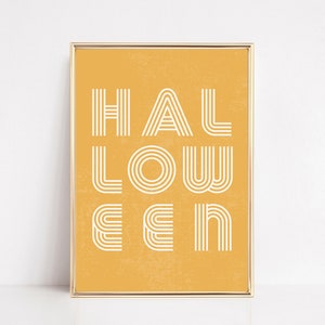 mid century halloween sign | halloween decor | halloween home decor | halloween art | halloween wall decor | kikiandnim | digital print