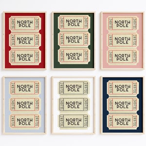Nordpol Ticket Druck | modern weihnachtsdekor | trendiger Weihnachtsdruck | Weihnachtskunst | Weihnachtsdeko | kikiandnim | Digitaldruck
