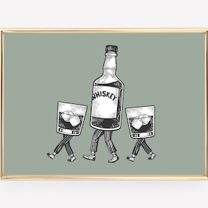 whiskey art | bar cart wall decor | cocktail print | bar cart decor accessories | bar cart art | bar cart print | digital download