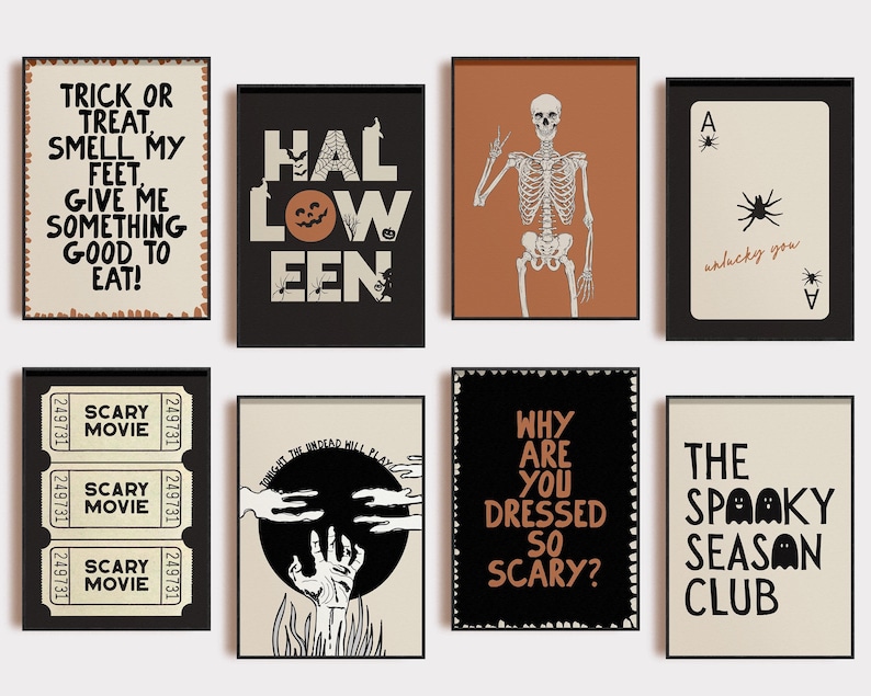 halloween printable wall art | 40 HALLOWEEN PRINTS | halloween decor | halloween prints | halloween wall decor | kikiandnim | digital prints image 3