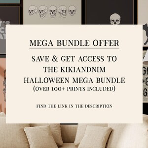 retro halloween decor | 20 HALLOWEEN PRINTABLES | halloween home decor | mid century modern prints | halloween wall art | kikiandnim image 8