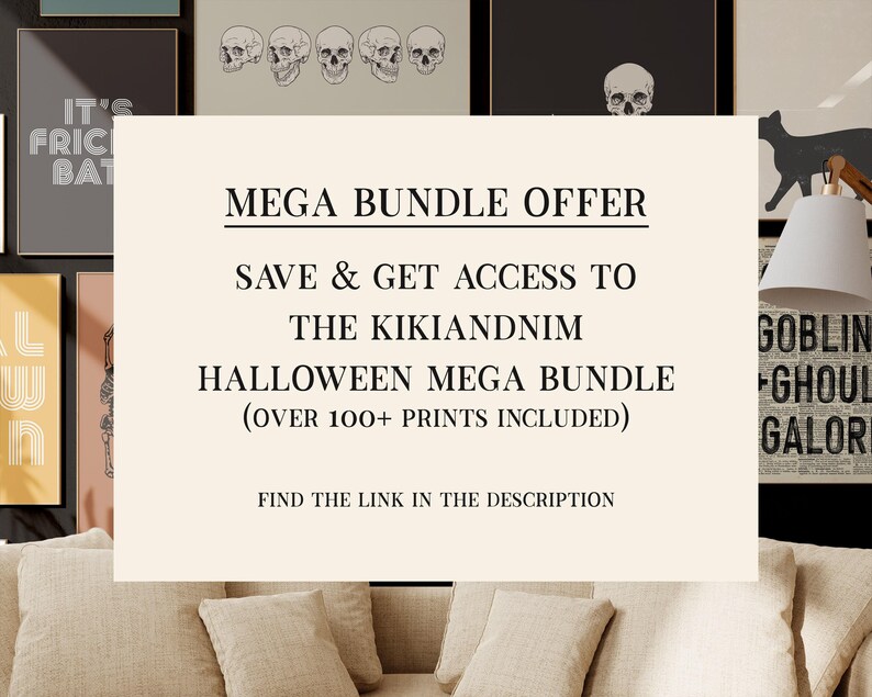 retro halloween decor | 20 HALLOWEEN PRINTABLES | halloween home decor | mid century modern prints | halloween wall art | kikiandnim image 8