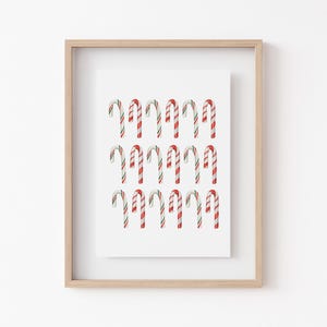 christmas candy cane decor | candy cane printable wall art | candy cane art | classic christmas wall art | kikiandnim | digital print image 3