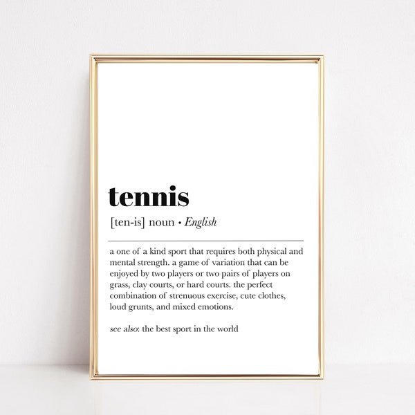 affiche tennis | cadeau de capitaine de tennis | impression de définition de tennis | cadeau d'entraîneur de tennis | art mural tennis | arts du tennis | kikiandnim | art numérique