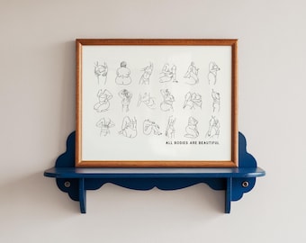 body positive wall art | female empowerment poster | all bodies are beautiful printable wall art | kikiandnim | digital download