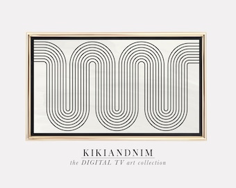Mid Century Modern Samsung Frame TV Art | Abstract Lines Frame Tv Artwork (Digital Download)