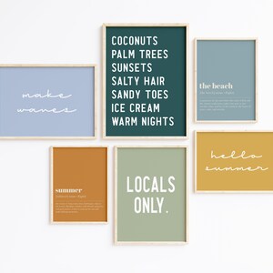 Beach Wall Art 6 PRINTABLES Beach Decor Colorful Wall Art Summer Wall ...
