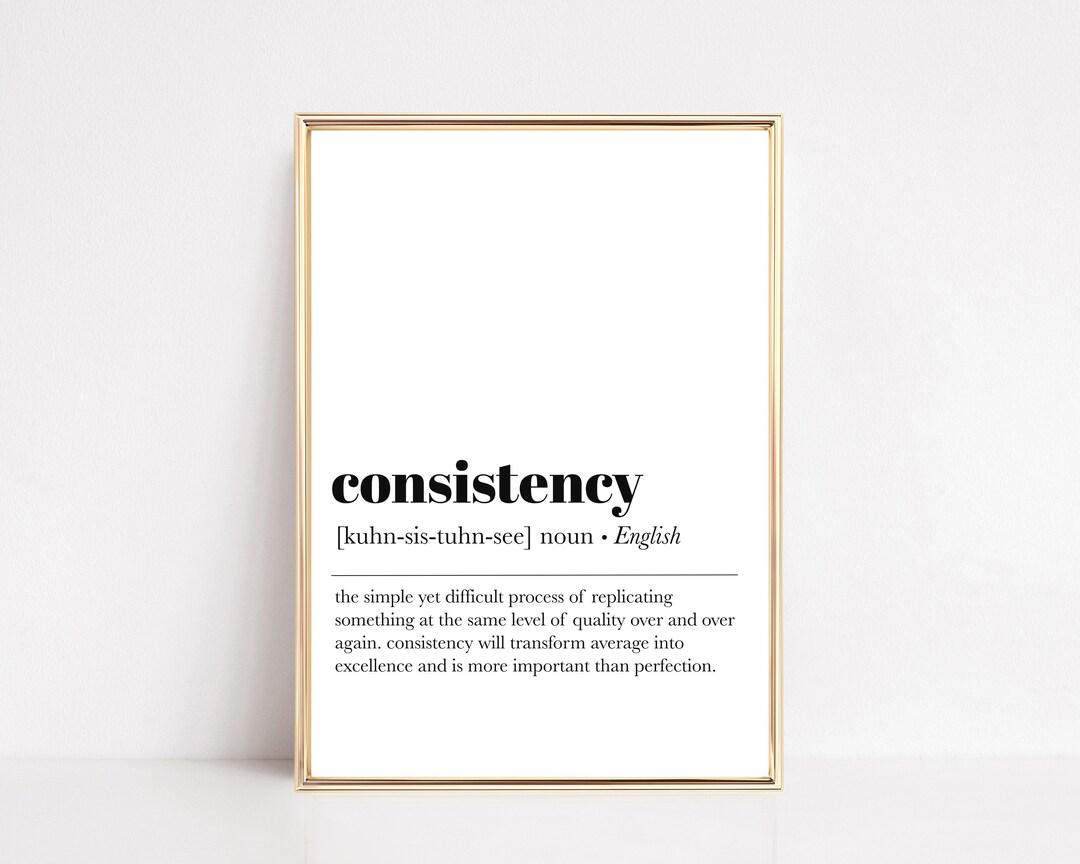 Consistency Definition Print Office Wall Art Home Office Decor ...