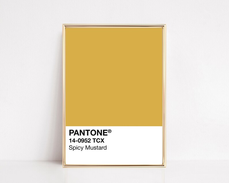 Pantone spicy mustard print mustard yellow art print Etsy