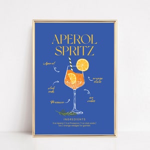 aperol spritz-poster | barwagen decor | aperol spritz-print | keukeninrichting | eetkamer kunst aan de muur | staafafdruk | kikiandnim | digitale afdruk