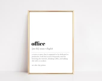 office definition print | minimalist office decor | funny office wall art | office printable wall art | office wall decor | digital download