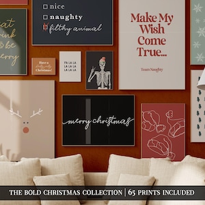 Méga lot d'oeuvres d'art de Noël | 65 IMPRESSIONS DE NOL | décoration de Noël bohème | art mural de Noël | déco des fêtes | art mural imprimable kikiandnim