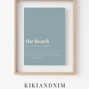decoración de la casa de playa / letrero de la casa de playa / impresión de definición de playa / regalo para casa de playa / impresión de arte de playa azul / kikiandnim / impresión digital imagen 10