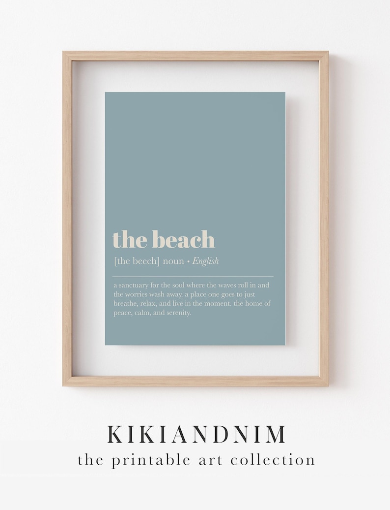decoración de la casa de playa / letrero de la casa de playa / impresión de definición de playa / regalo para casa de playa / impresión de arte de playa azul / kikiandnim / impresión digital imagen 10