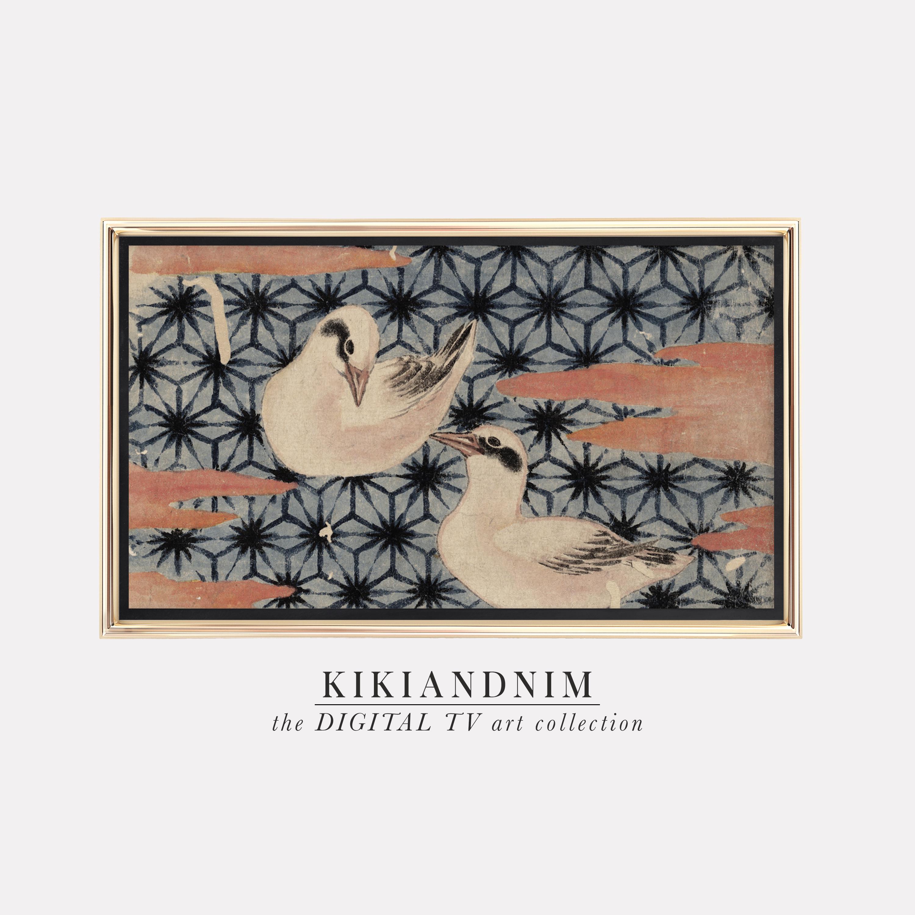 vintage art tv cadre samsung | Couleurs sourdes cadre tv art | art tv oiseaux | oeuvre d'art pour cadre tv | le cadre tv art | kikiandnim | art de la télévision numérique