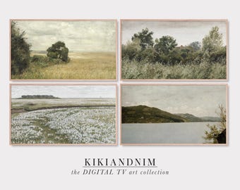 summer frame tv art | samsung frame tv art | vintage landscape paintings | farmhouse art for frame tv art | kikiandnim | digital tv art