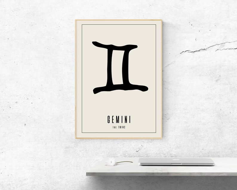 Gemini Wall Art Gemini Zodiac Print Astrology Gifts Etsy
