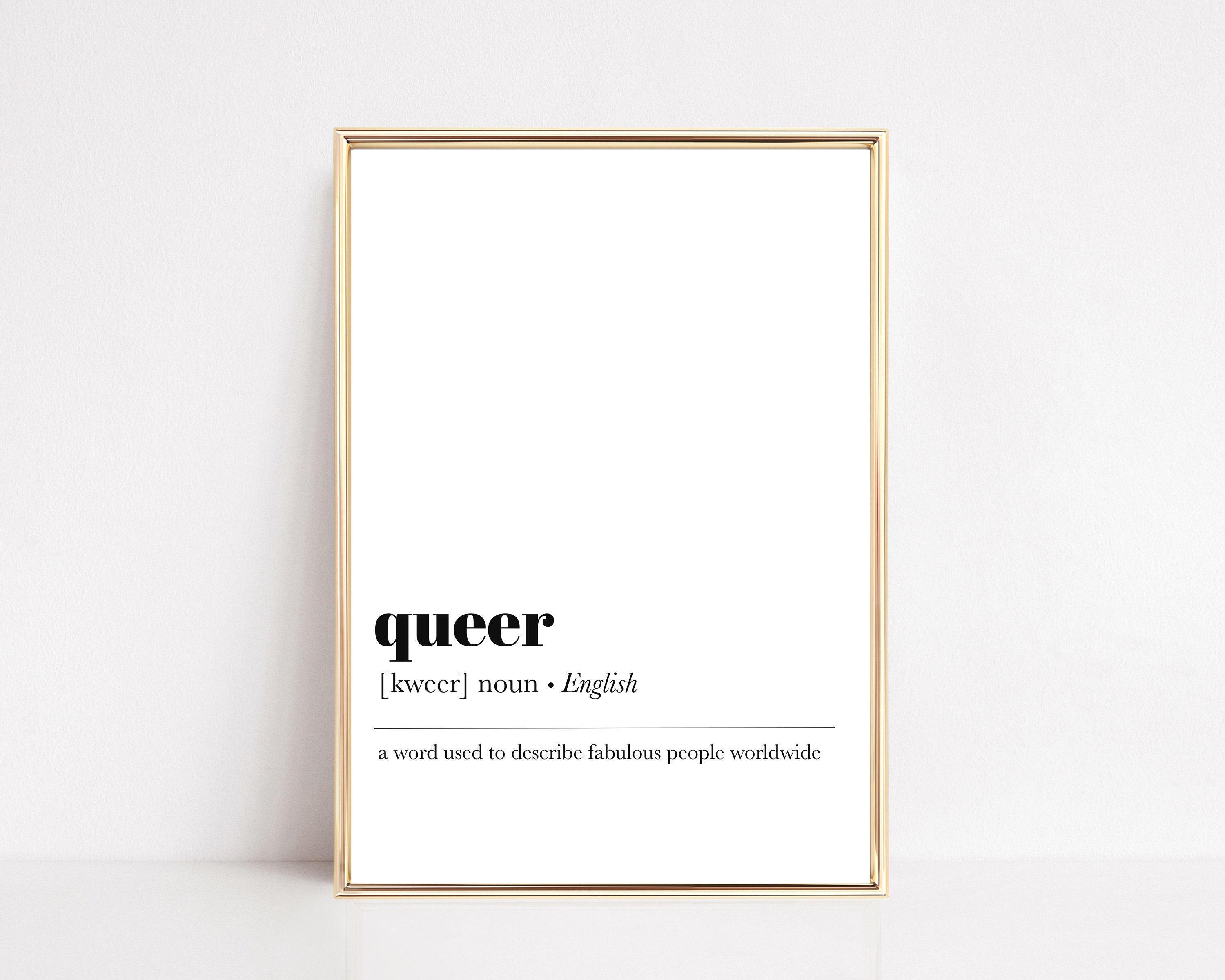 Queer Definition Print Queer Wall Art LGBTQ Gift LGBT Etsy