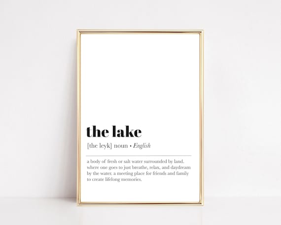 lake definition print | lake house decor | lake house wall art | lake house gift | lake house fall decor | home decor | digital print