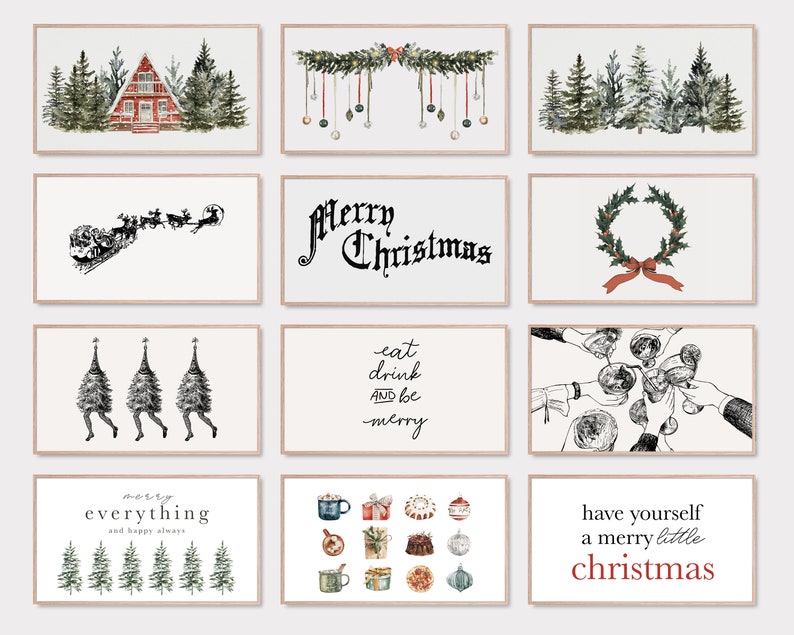 Christmas Frame Tv Art Set of 70 Samsung Frame Tv Art Etsy