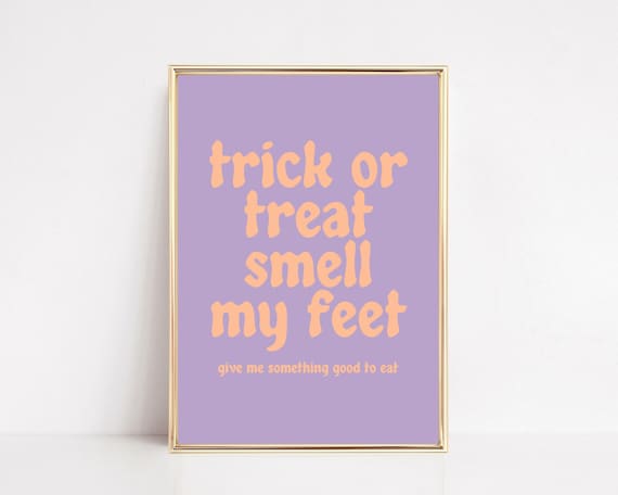 pastel halloween wall art | trick or treat sign | cute halloween print | halloween poster | halloween printable | kikiandnim | digital print