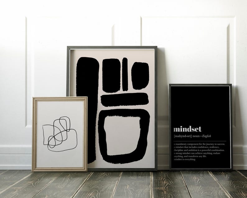 Mindset Definition Druck | Inspirierende Büro Dekoration | Minimalistische Kunst für Home Office | Motivierend Druck | KIKIANDNIM | Digitaler Download Bild 6