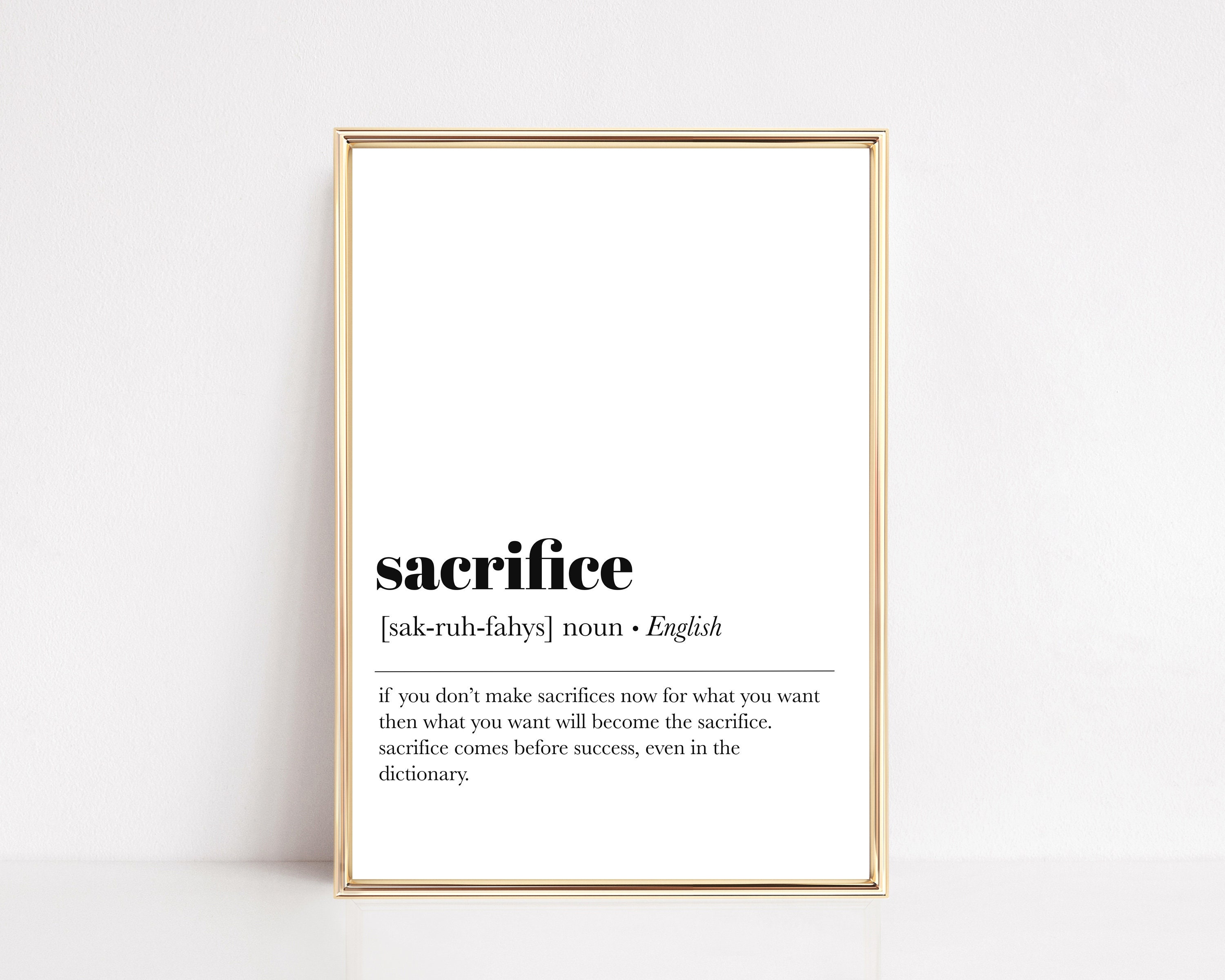 Sacrifice definition print home office printable Etsy