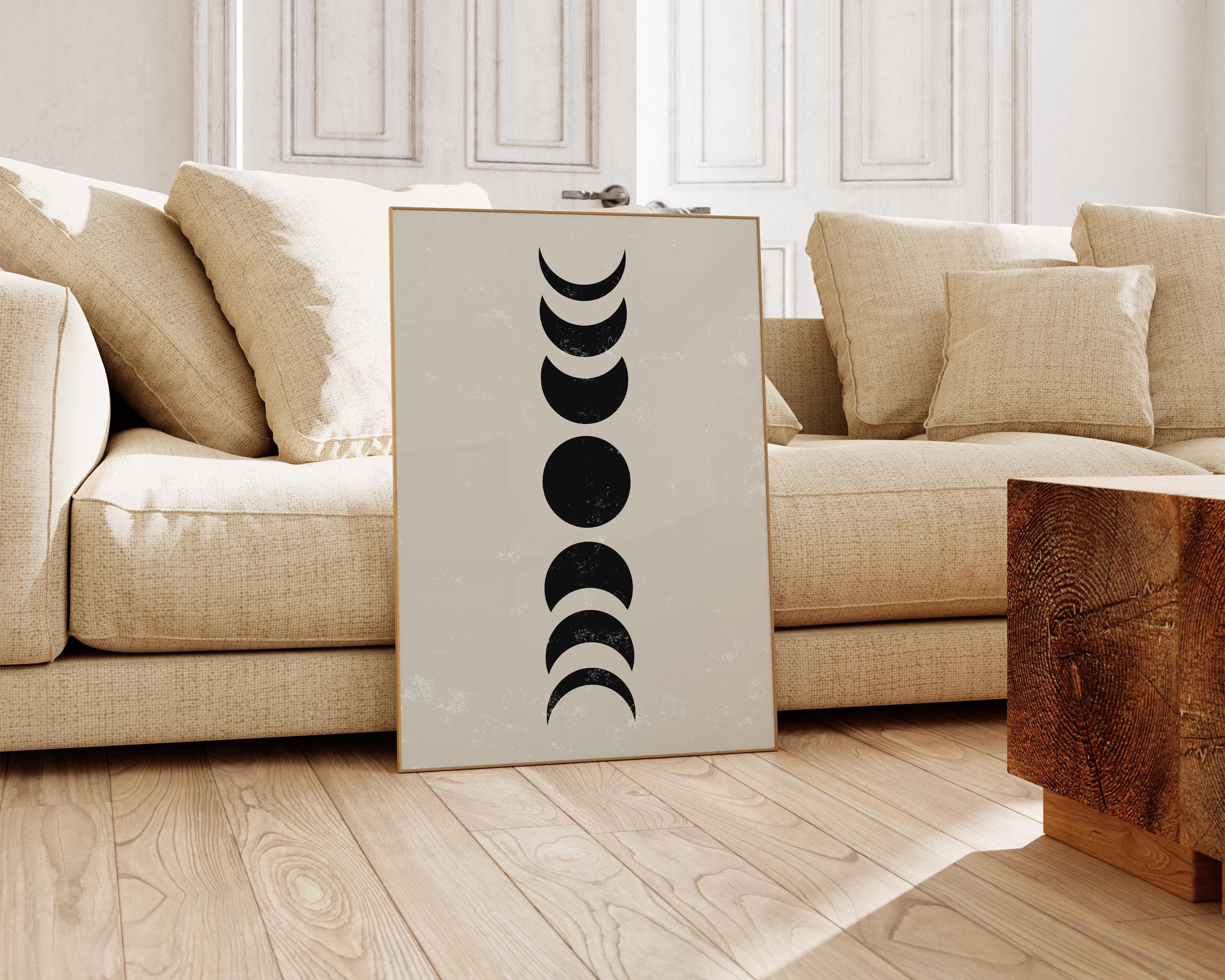 Moon Phases Wall Art | Mid Century Modern Art Print | Living Room ...
