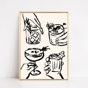 クリスマス バー カート プリント | クリスマス デコレーション | 乾杯プリント | ニュートラル クリスマス プリント | バー カート デコレーション | kikiandnim | デジタル プリント
