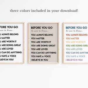 affirmation wall art for kids | inspirational classroom decor | kids room decor | positive classroom wall art | printable wall art image 2