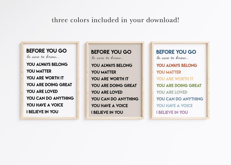 affirmation wall art for kids | inspirational classroom decor | kids room decor | positive classroom wall art | printable wall art image 2
